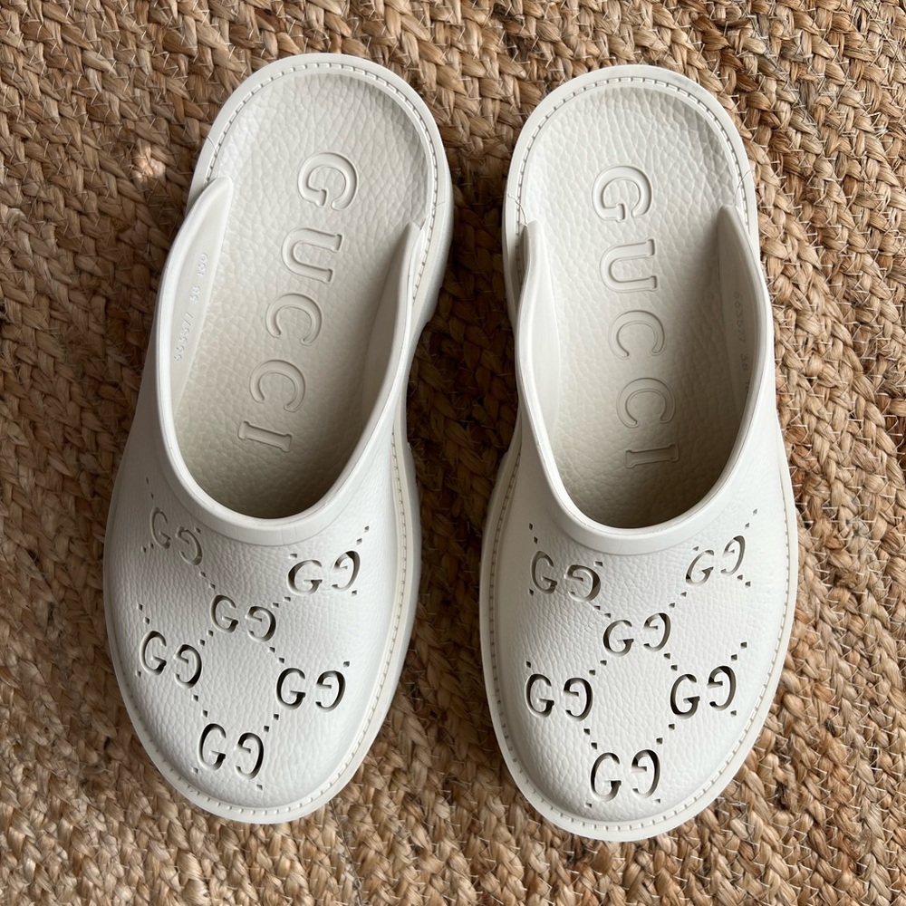 Gucci Rubber Clogs/Mules with Monogram Pattern
